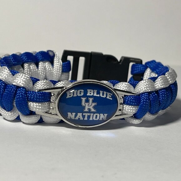 Kentucky Wildcats NCAA "BIG BLUE NATION" Paracord Bracelet NEW Free Shipping!! - Picture 1 of 2